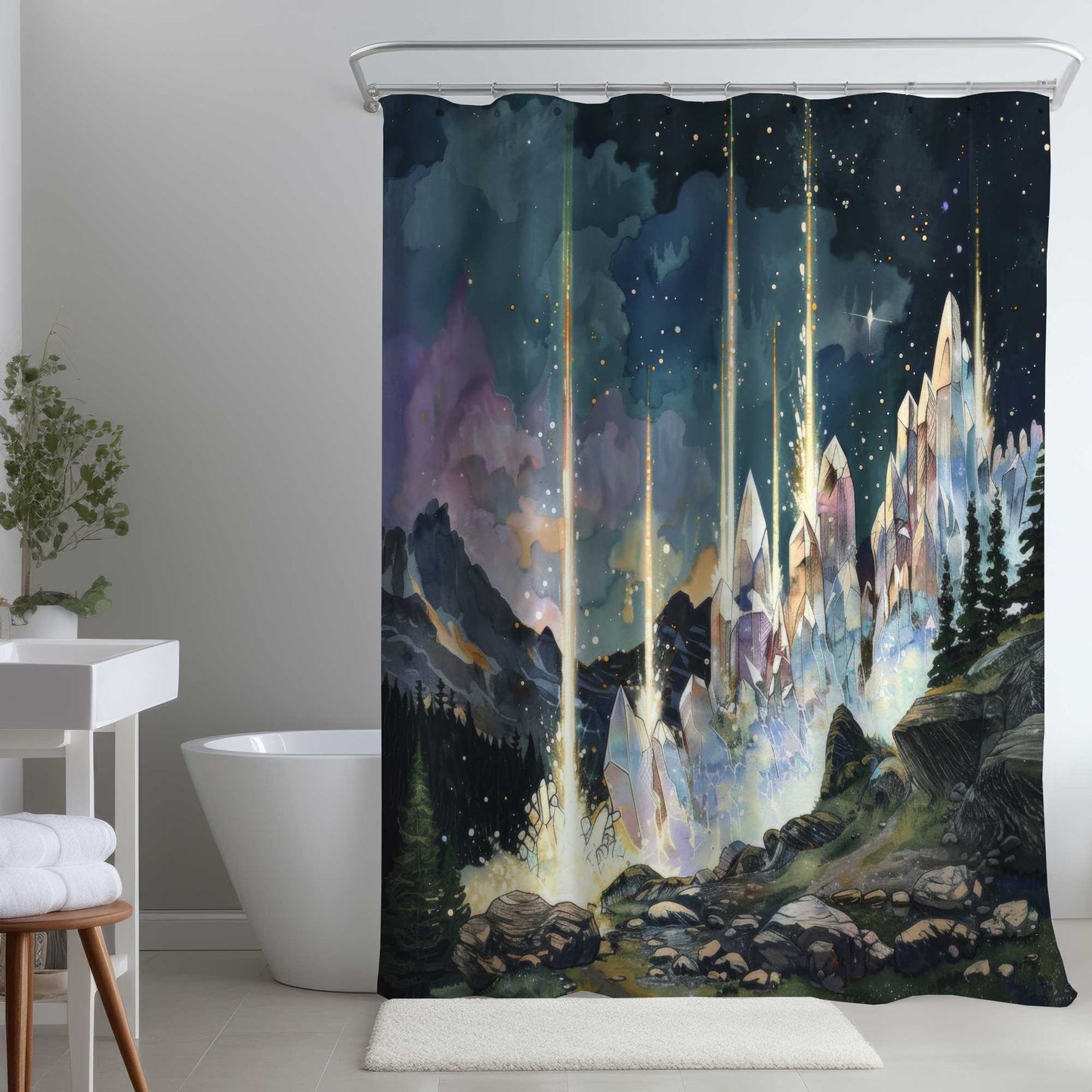 Rideau de douche Magical Beams | Accent de décoration d'intérieur élégant