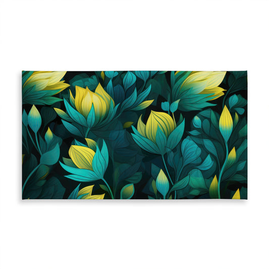 Intense Bloom Turquoise Tablecloth | Indoor Outdoor Decor