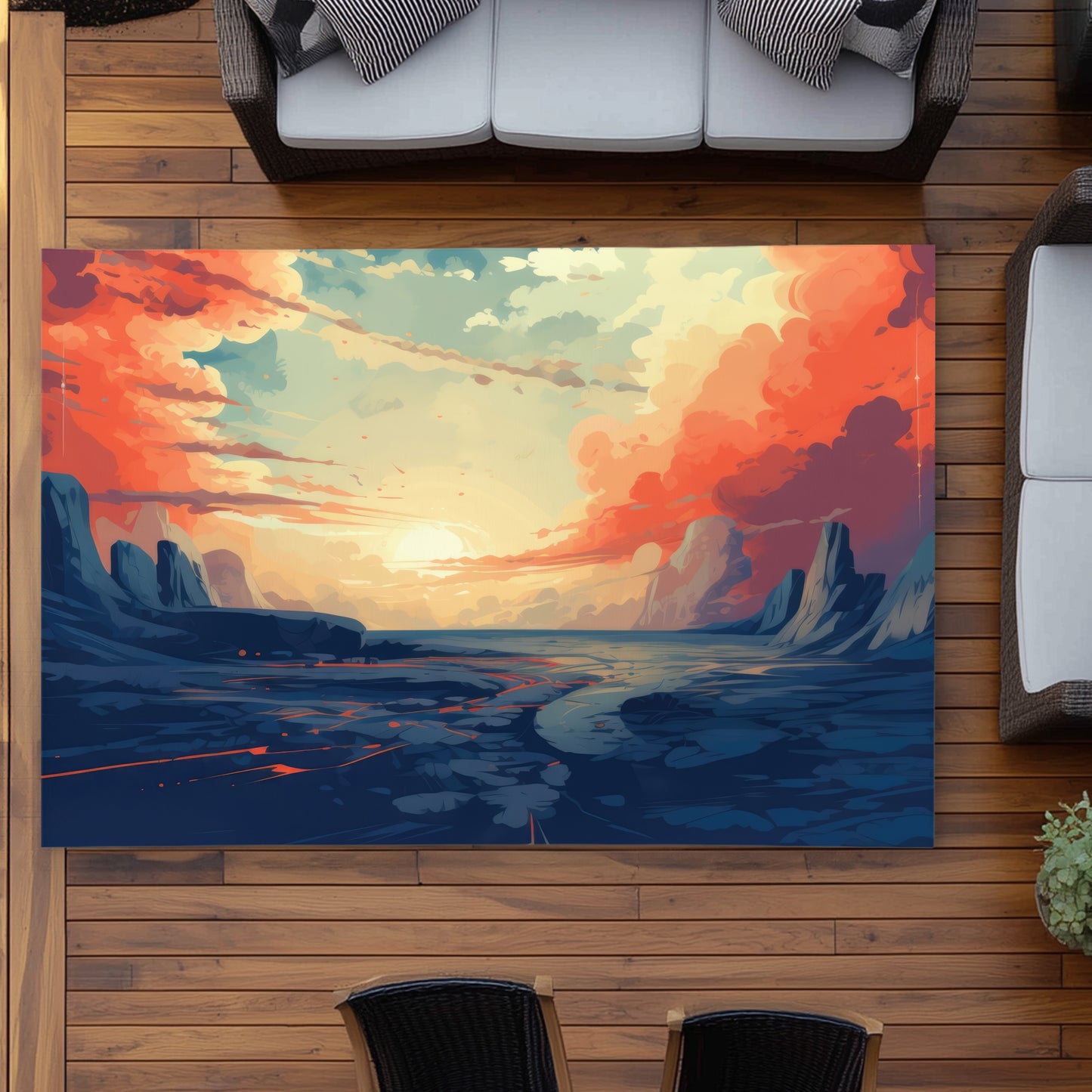 Finally Light Orange Outdoor Area Rug | Home Decor Essentials