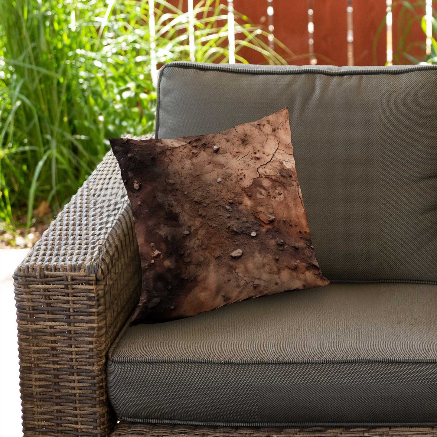Mud and Stones Poly Twill Throw Pillow | Home Decor Accent