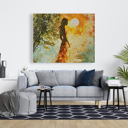 Peaceful Sun - Orange Canvas Art | Modern Style
