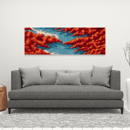 Red Mounds - White Canvas Home Decor for Stylish Interiors