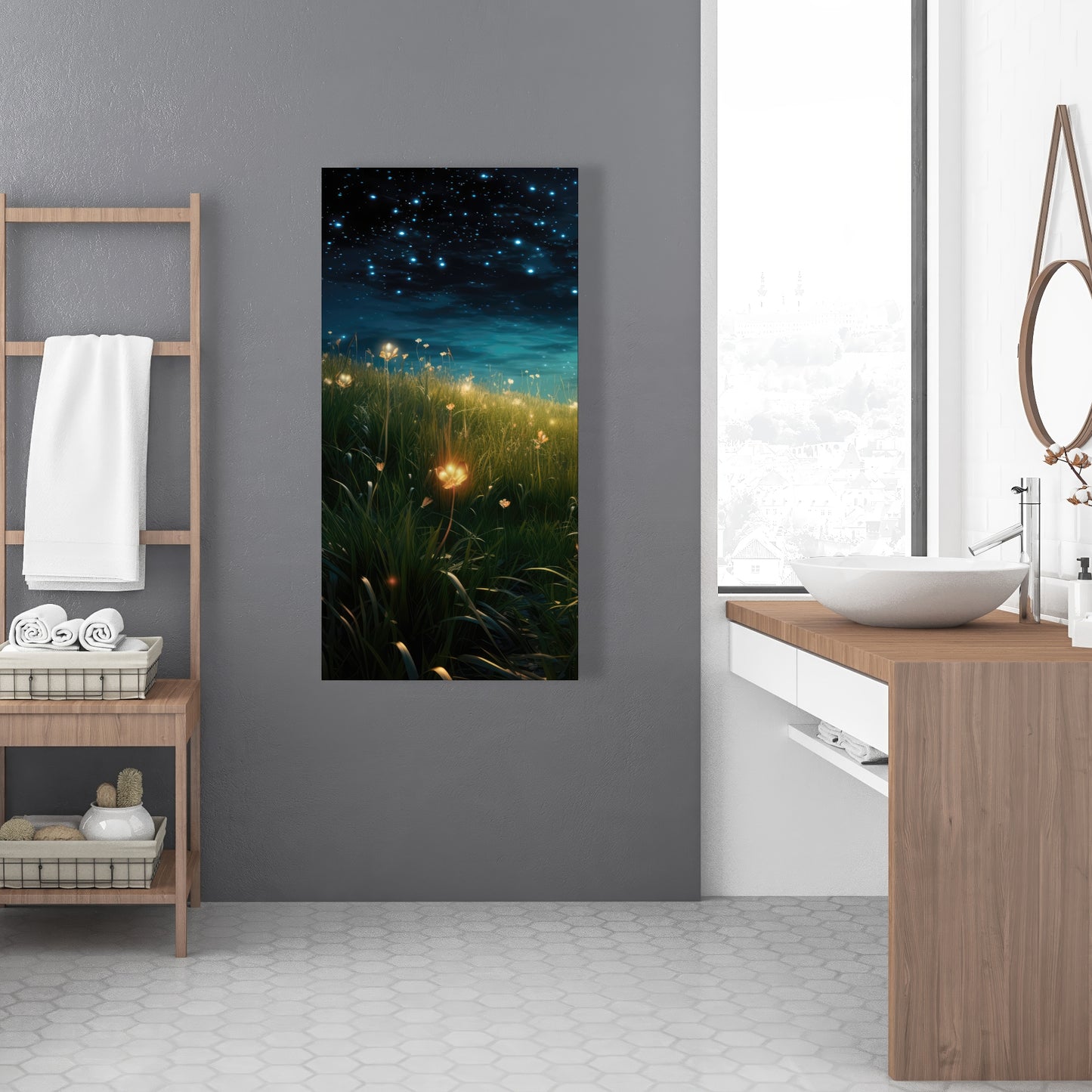 The Night Sky - Orange Canvas Home Decor | Modern Wall Art