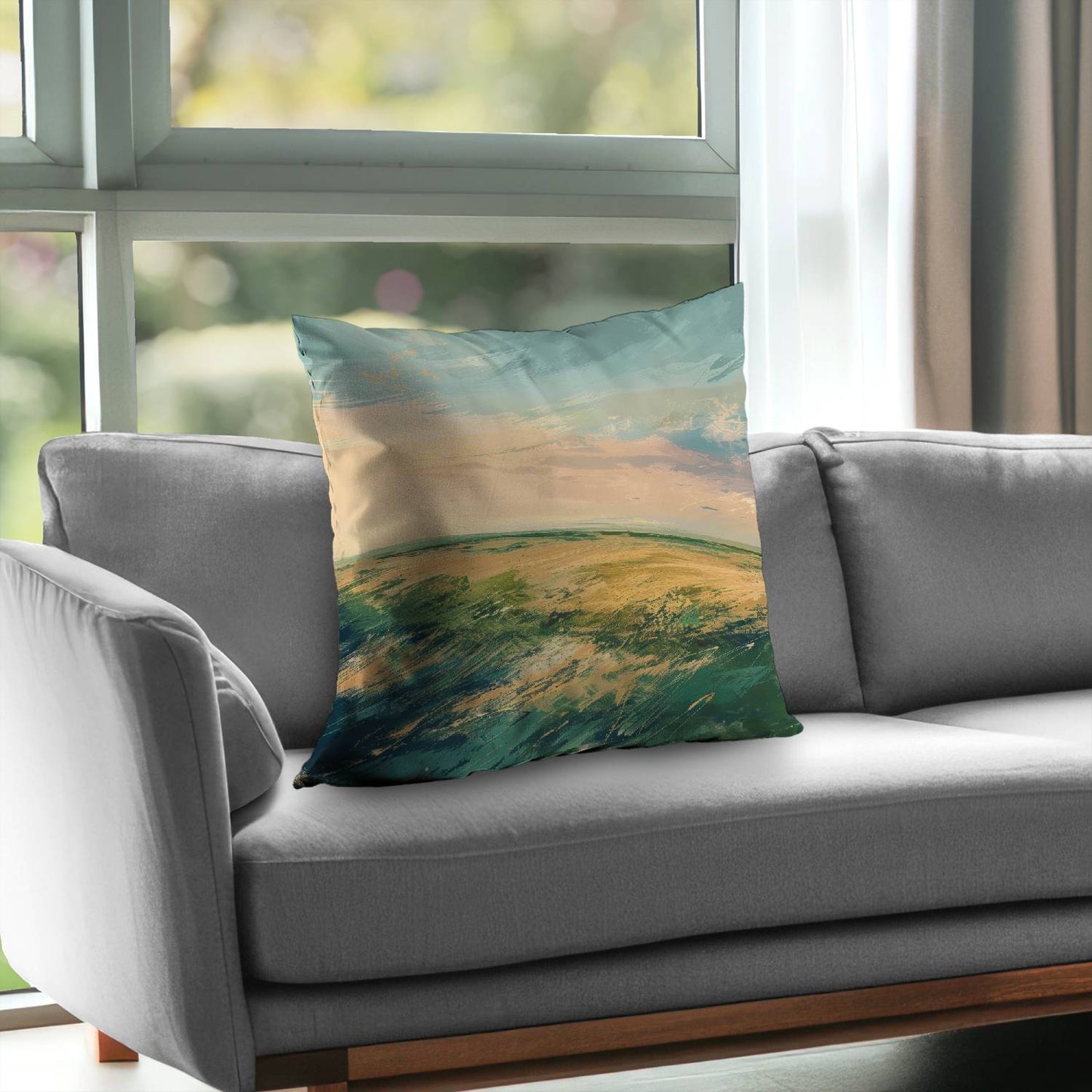 Evening in the field - Throw pillow - Print on demand