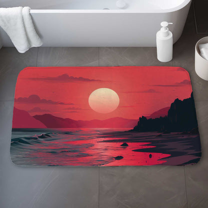 Tapis de bain Red Sky - Tapis décoratif doux et élégant