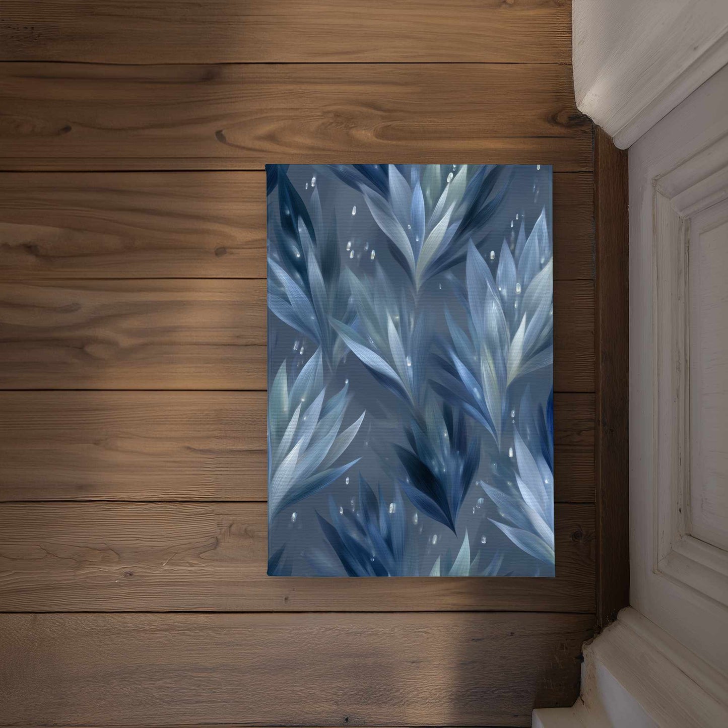 Icy Leaves Indoor Outdoor Door Mat - Stylish Home Decor