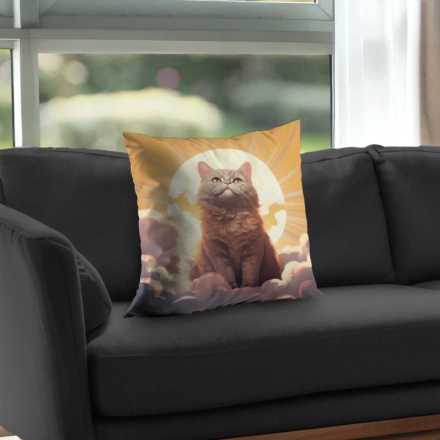 Intangible purr - Throw pillow - Print on demand