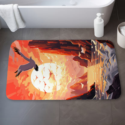 Isles of Omen Red Bath Mat - Stylish Home Decor Accent