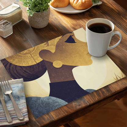 Profil Golden Muse | Napperon élégant en polyester Décoration d'intérieur