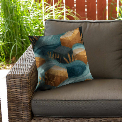 Oreiller décoratif en sergé polyester Golden Harvest Flow