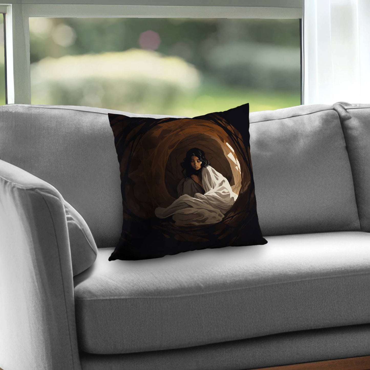 Coussin décoratif en sergé de polyester Warm Embrace - Décoration intérieure confortable
