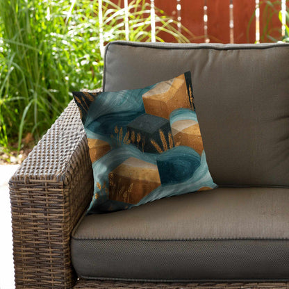 Oreiller décoratif en sergé polyester Golden Harvest Flow