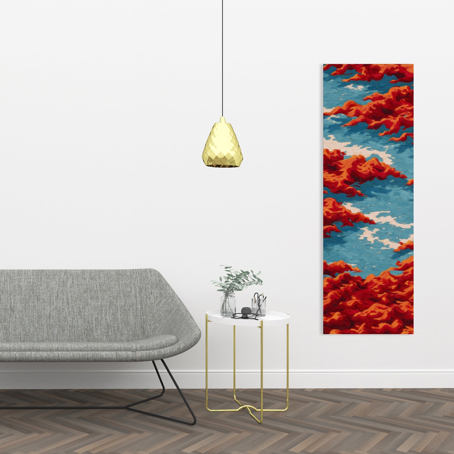 Red Mounds - White Canvas Home Decor for Stylish Interiors