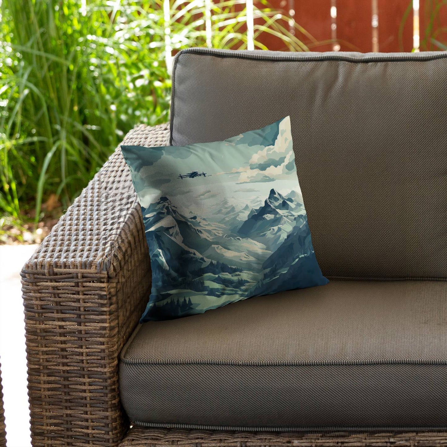 Above land - Throw pillow - Print on demand