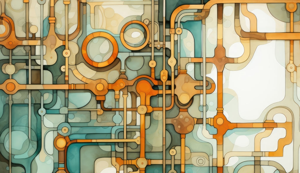 Turns and bends Gold Indoor Outdoor Tablecloth