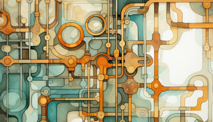 Turns and bends Gold Indoor Outdoor Tablecloth