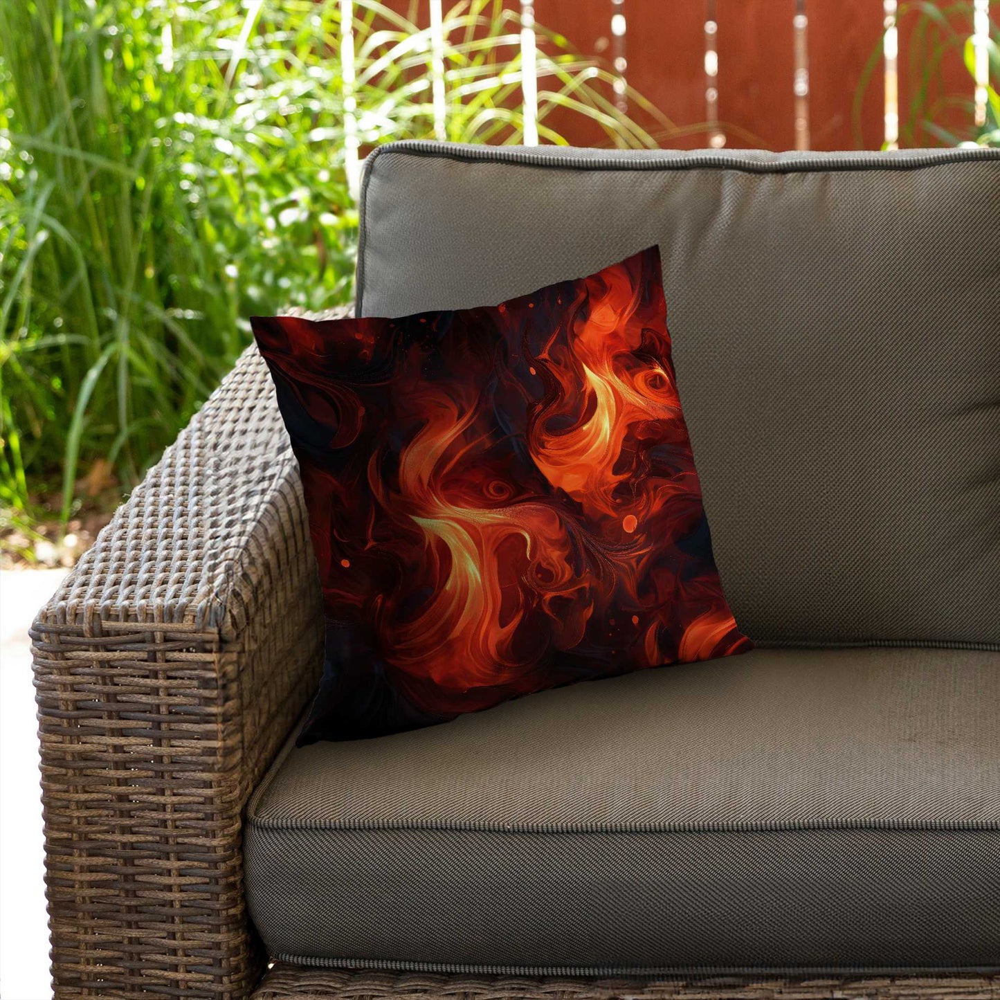 Fires of Heck Poly Twill Throw Pillow - Home Decor Accent