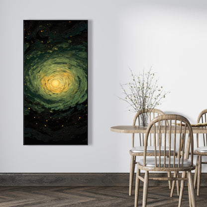 Swirling gases - Black framed canvas for home decor elegance