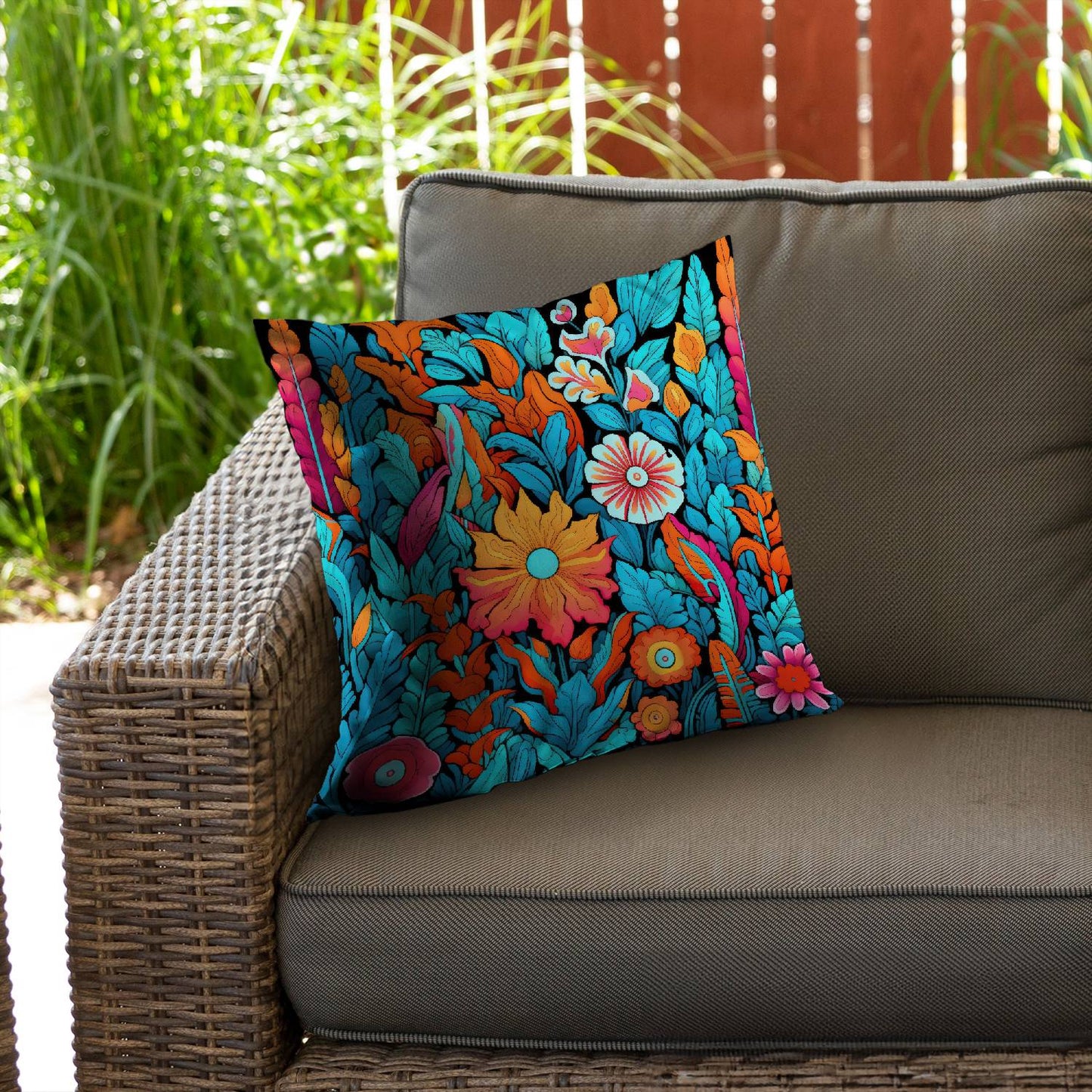 Floral hues - Throw pillow - Print on demand