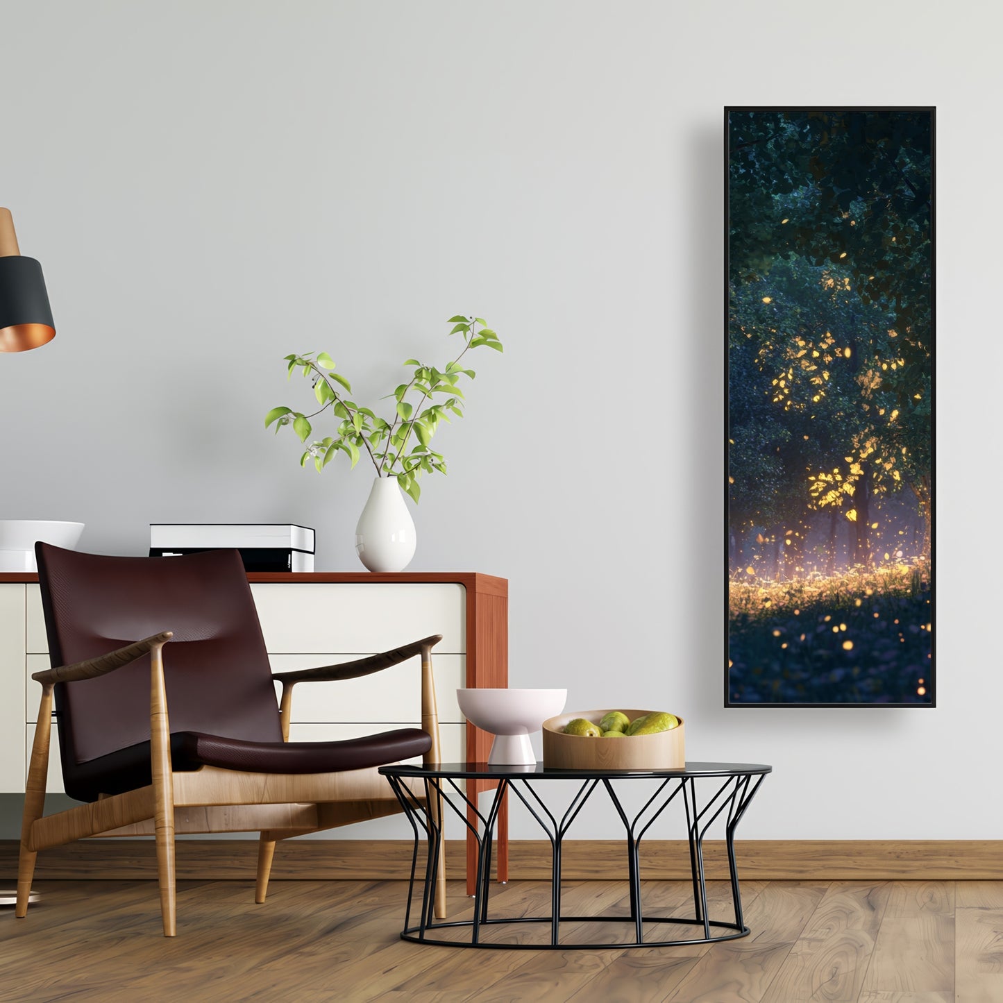 Glowing leaves - 36"x36" Framed canvas
