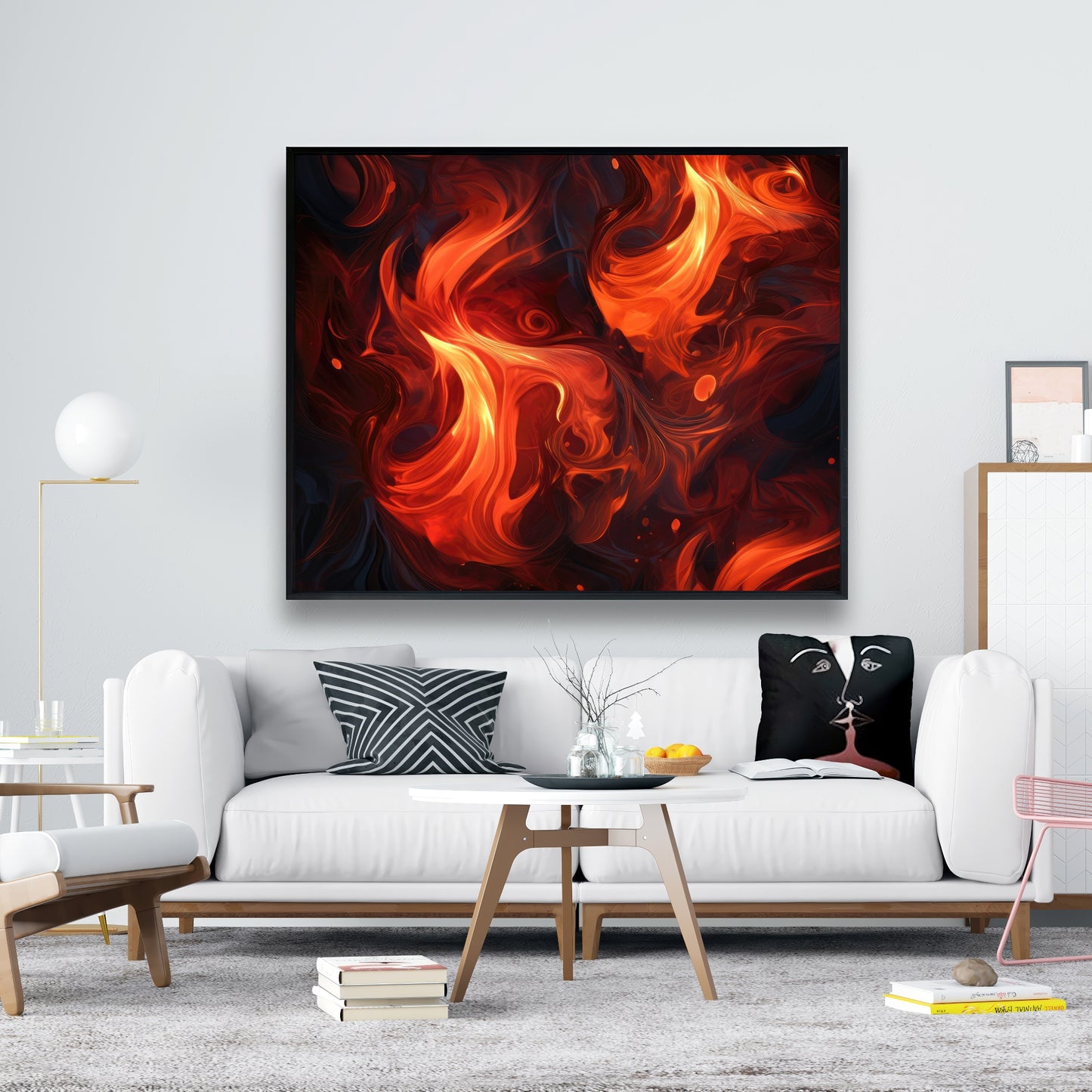 Fires of heck - 36"x36" Framed canvas