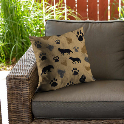 Coussin décoratif Wild Tracks Echo en sergé de polyester | Décoration d'intérieur
