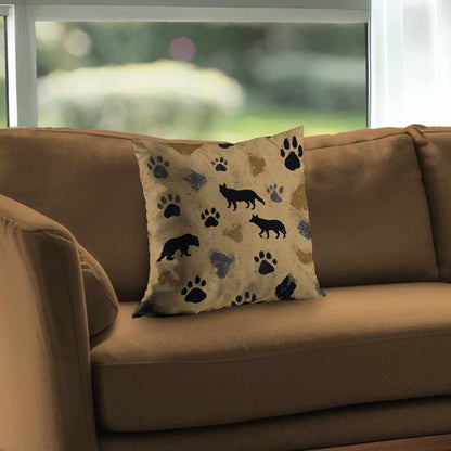 Coussin décoratif Wild Tracks Echo en sergé de polyester | Décoration d'intérieur