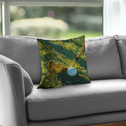 Golden Club Poly Twill Throw Pillow - Stylish Home Decor