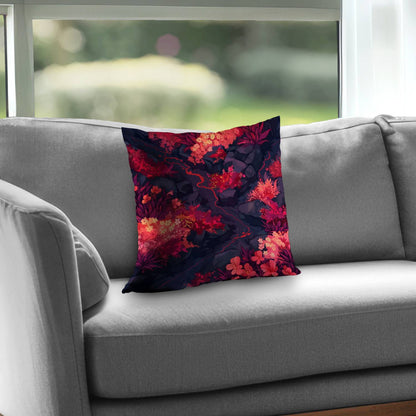 Burning Plants Poly Twill Throw Pillow - Home Decor Accent