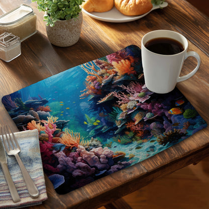 Coral Braided Polyester Placemat - Stylish Home Decor Item