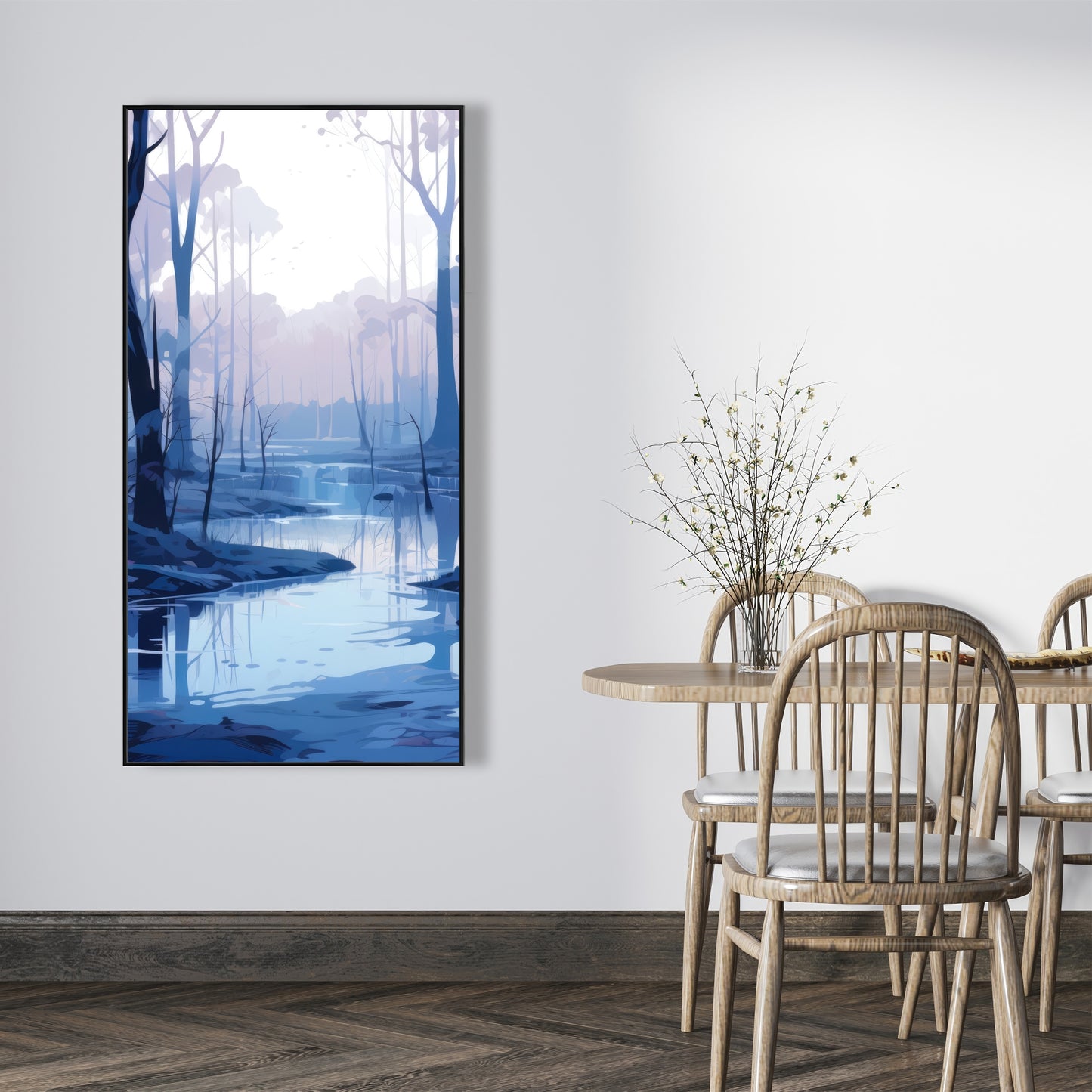 Cold and muddy - 36"x36" Framed canvas