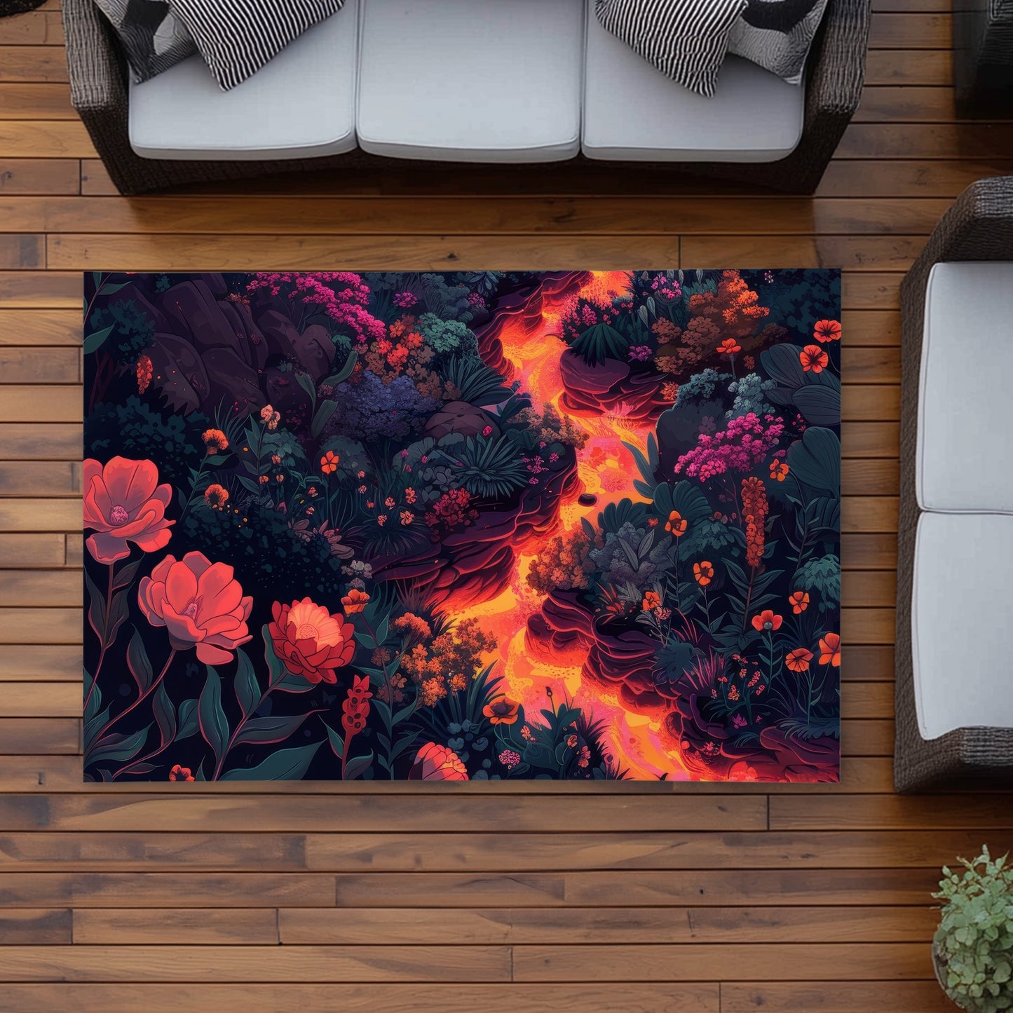 Tapis d'extérieur Lave en fusion | Accent de décoration élégant