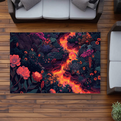 Tapis d'extérieur Lave en fusion | Accent de décoration élégant