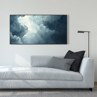 Afterglow - Gray Framed Canvas Art for Elegant Home Decor
