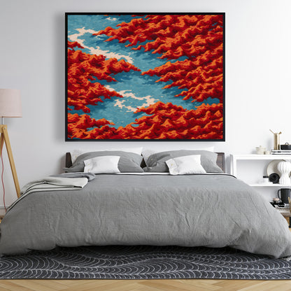 Red mounds - 24"x24" Framed canvas