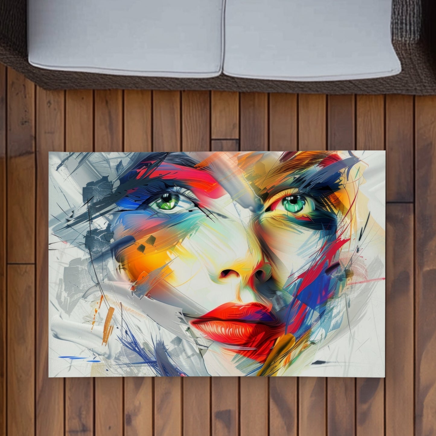 Abstract Look Red Outdoor Area Rug for Home Decor - Stylish