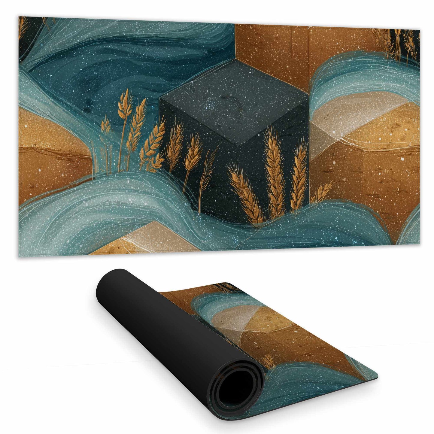 Tapis de bureau Golden Harvest Flow | Sous-main de bureau élégant pour la maison