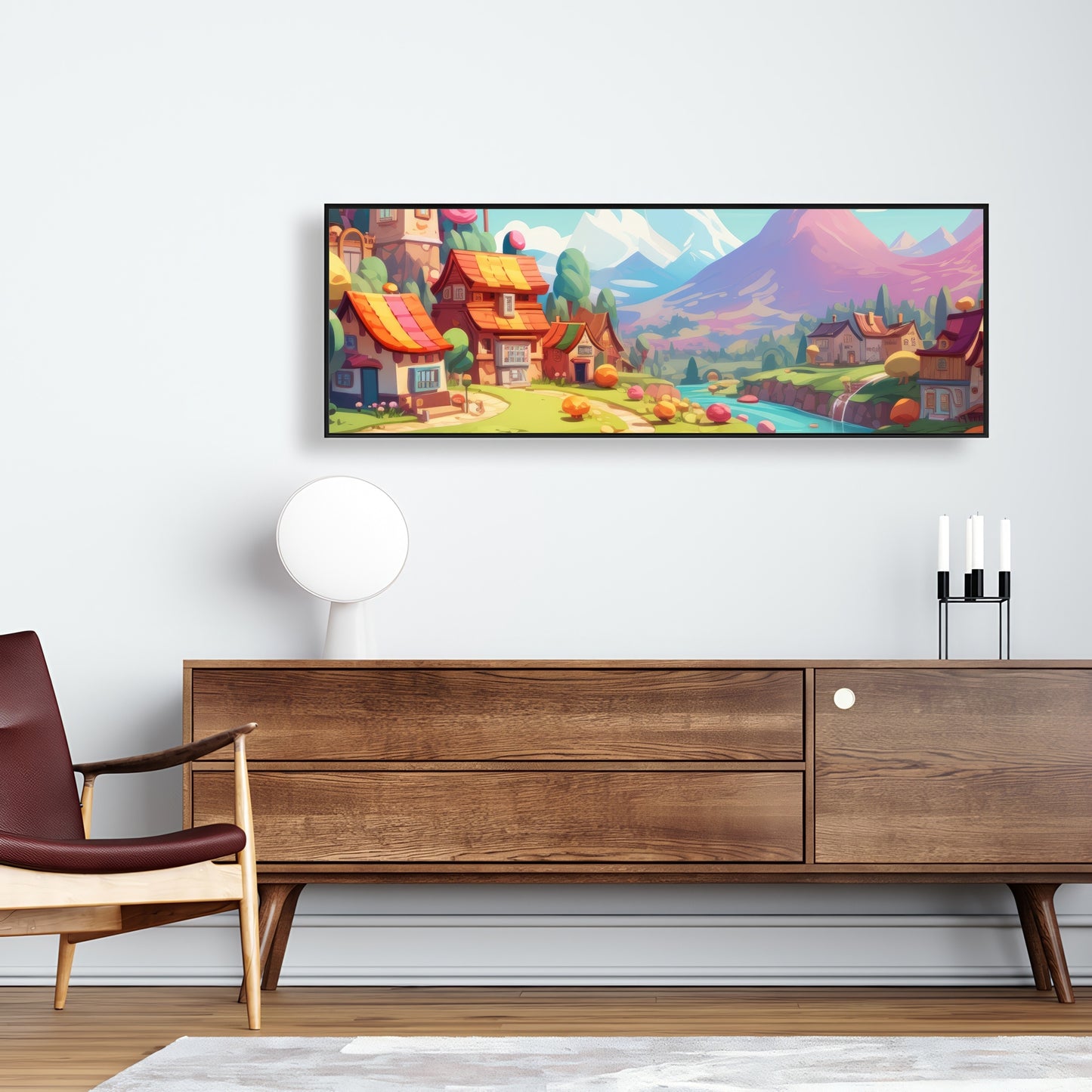 Sweet town - 36"x36" Framed canvas