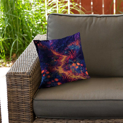 Burning Flowers Poly Twill Throw Pillow | Home Decor Accent