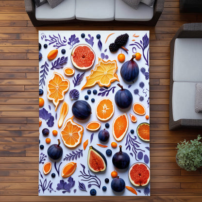 Fruity Skins Blue Outdoor Area Rug for Home Decor | Stylish Rugs