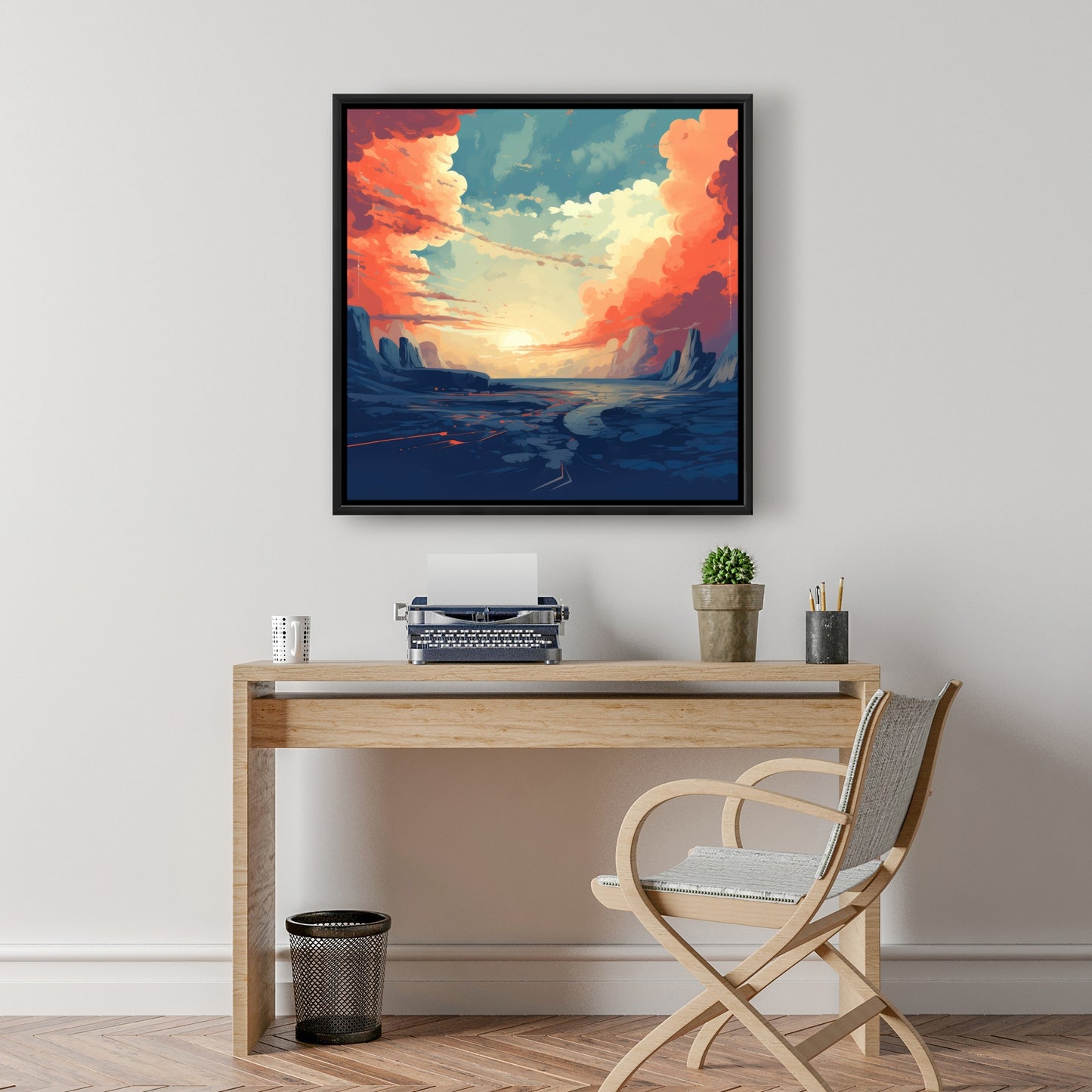 Finally Light - Orange Framed Canvas for Home Decor