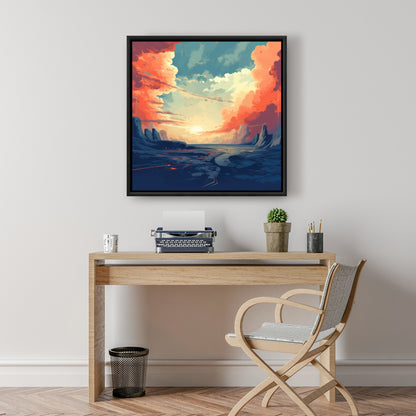 Finally Light - Orange Framed Canvas for Home Decor