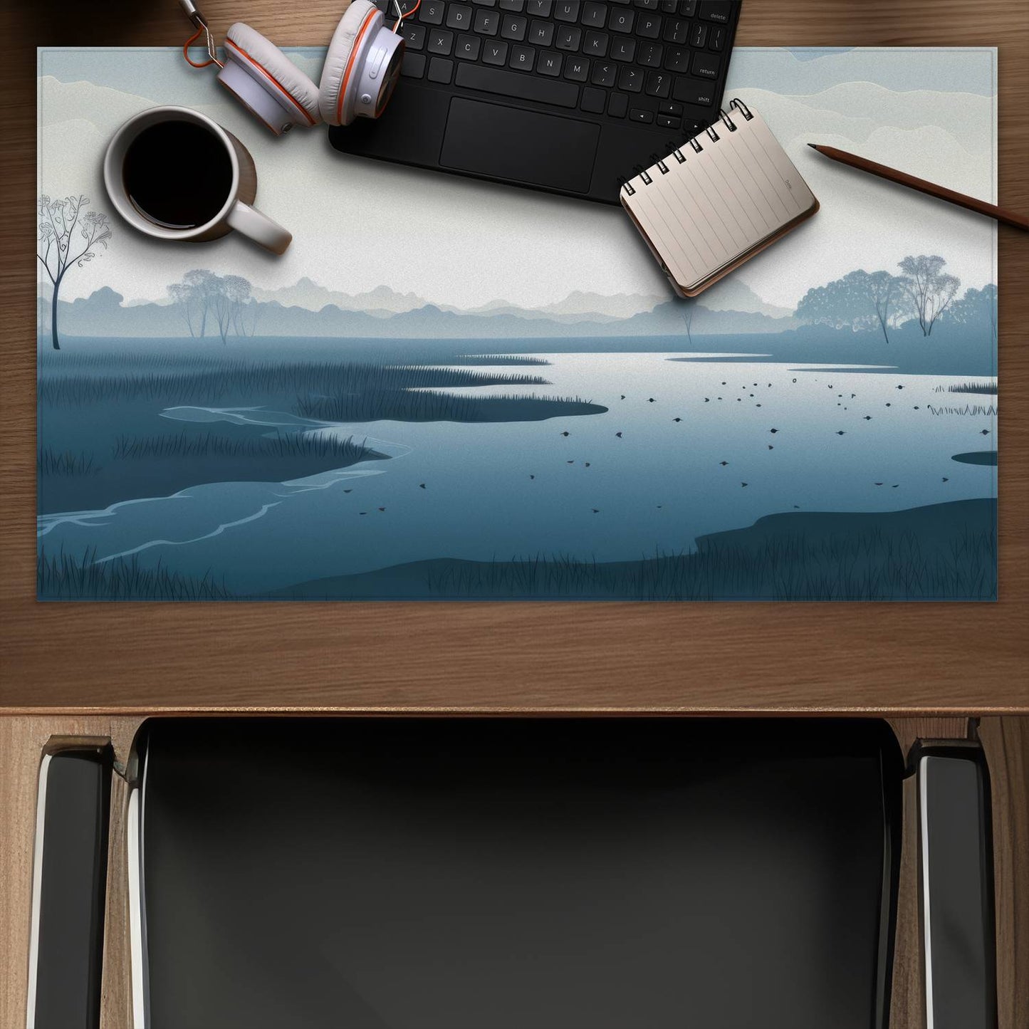 Minimalist swamp - Desk mat - Print on demand