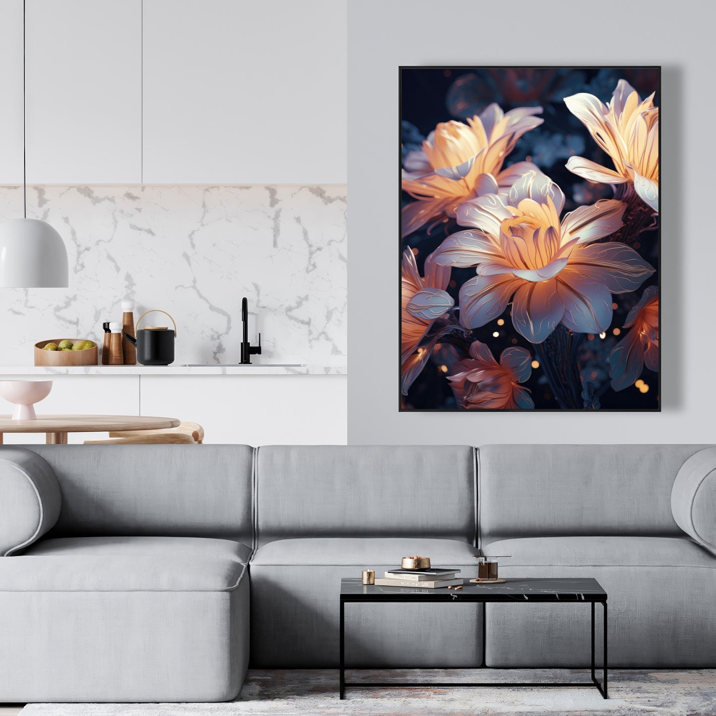 Pixie flowers - 36"x36" Framed canvas