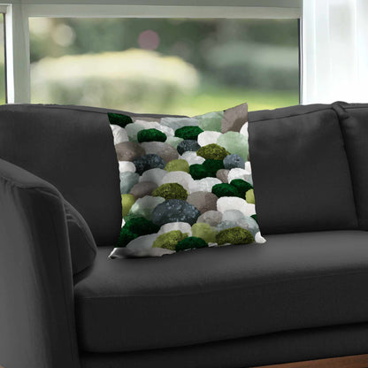 Mossy River Stones Poly Twill Throw Pillow | Home Decor