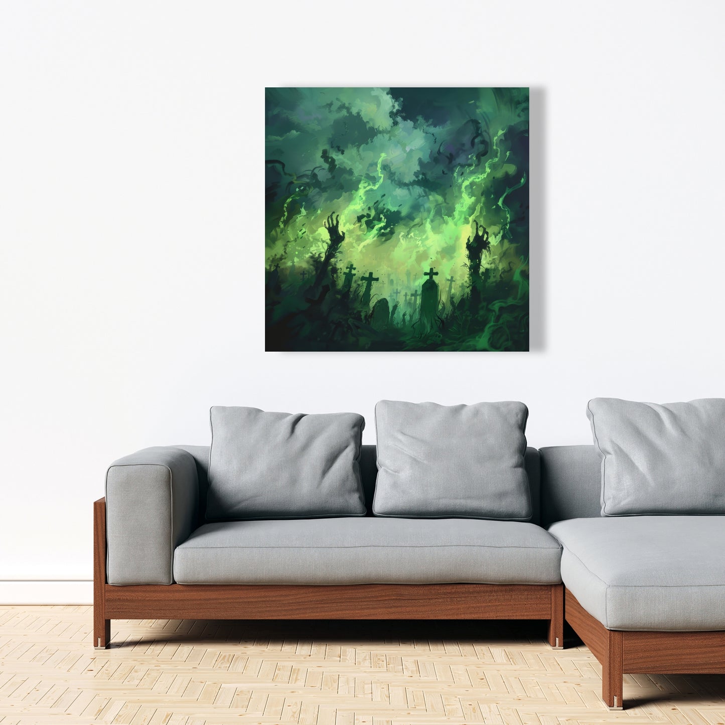 Reaching Hell - Black Canvas Home Decor Art for Modern Spaces