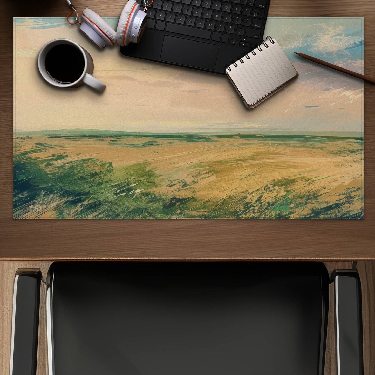 Evening in the field - Desk mat - Print on demand