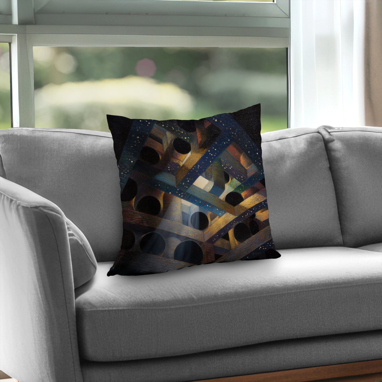 Pipe Dream Poly Twill Throw Pillow - Stylish Home Decor