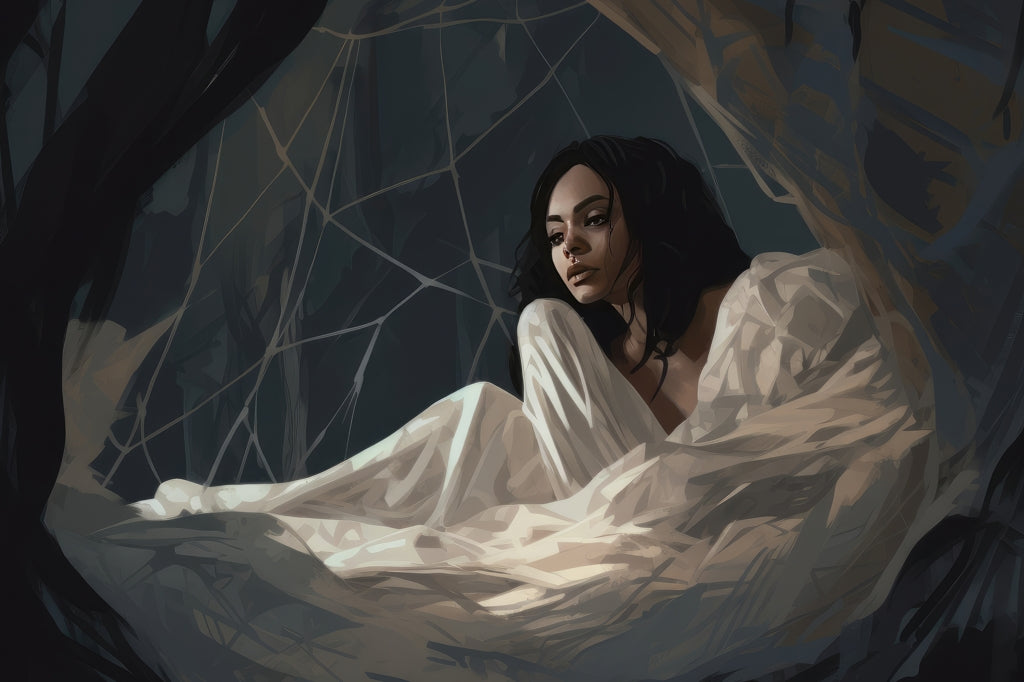 Spider princess Black outdoor area rug for home decor