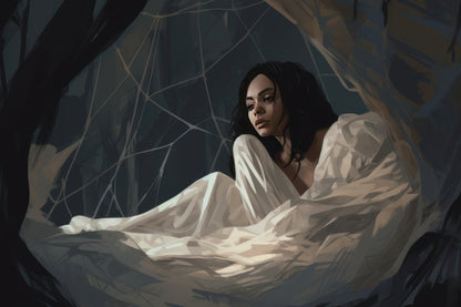 Spider princess Black outdoor area rug for home decor